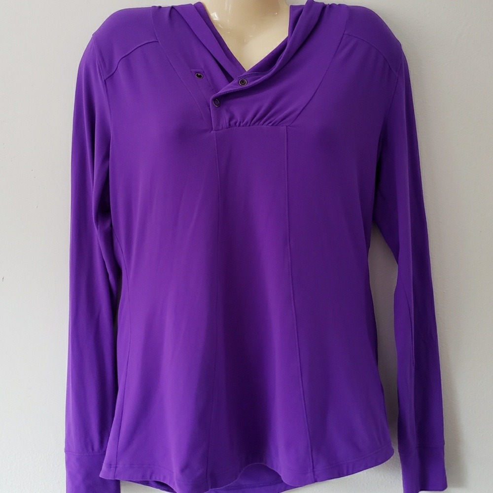 Athleta Purple Stretch Crossover Hoodie Medium